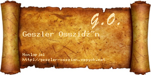 Geszler Osszián névjegykártya